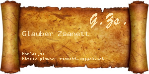 Glauber Zsanett névjegykártya